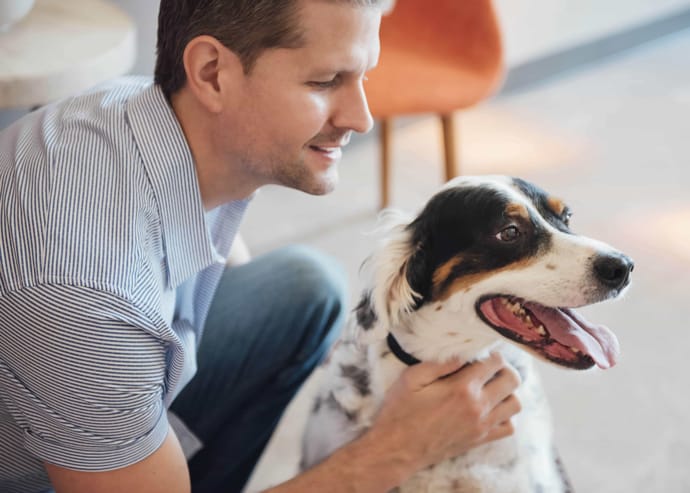 Dogtopia_Male Pet Parent and Dog Dogtopia_Male Pet Parent and Dog
